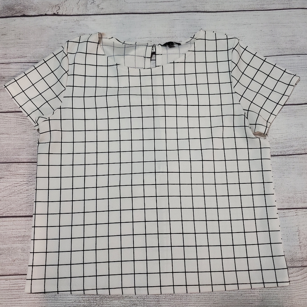 Moa Moa Plaid Tie Knot Back Short Sleeve S…
